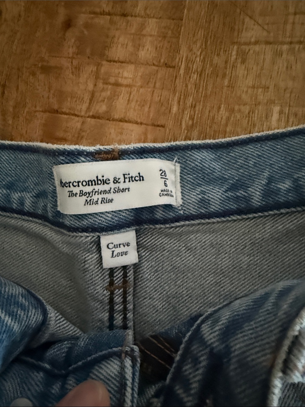 Abercrombie & Fitch Light Blue Distressed Denim Shorts - Picture 2 of 3
